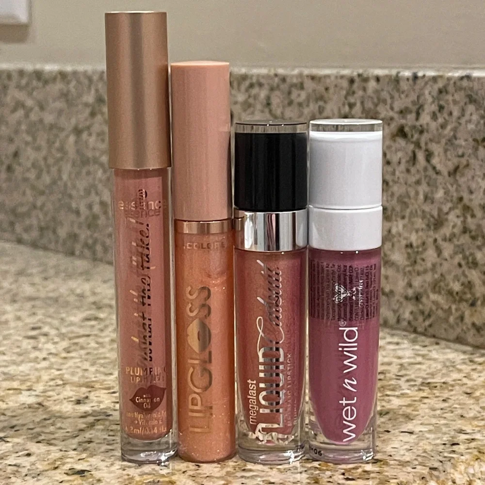 Wet n Wild Essence L.A. Colors Pink Nude Lipgloss Lip Gloss Bundle Lot of 4